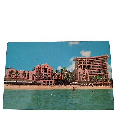 #ad Postcard Royal Hawaiian Hotel Waikiki Pink Palace Honolulu Hawaii Chrome $5.87