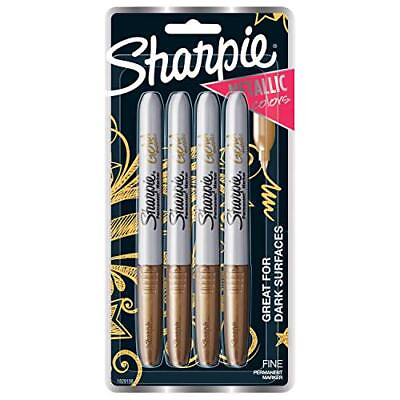 #ad Metallic Fine Point Permanent Marker Gold 4 Count $12.02