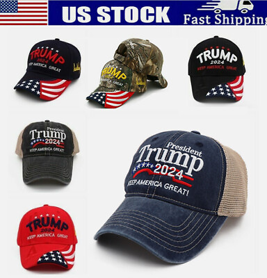 #ad Trump Hat 2024 KAG USA Flag Camo America Great Embroidered Baseball Cap Hat $7.09