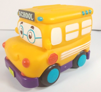 #ad RARE My B Toys Yellow Bus Gus Mini Pull Back School Bus 3.25quot; Baby Toddler Toy $11.95