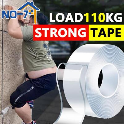 #ad Super Strong Double Sided Sticky Tape Adhesive Waterproof Transparent Home Tape $5.55