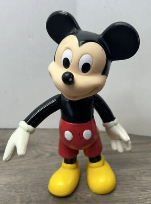 #ad Mickey Mouse Disney Parks Vintage 6.5quot; Movable Adjustable Figurine Hard Vinyl $14.95
