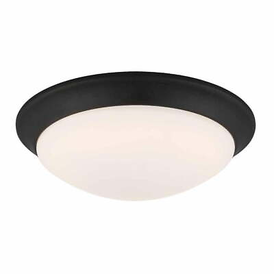 #ad Commercial Electric 11 in. 120 Watt Equivalent Satin Bronze LED Flush Mount $24.02