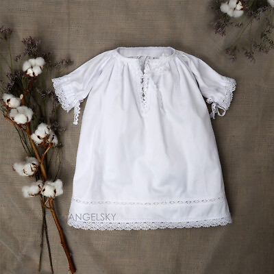 #ad White Satin Baptism Gown Baby Boy or Girl Christening Handmade Baby Set 1300 $49.99