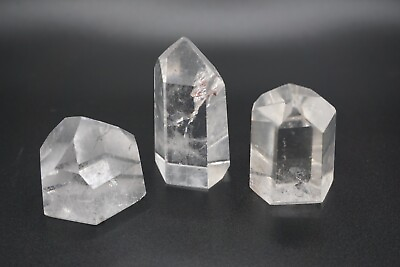 #ad 3 Piece Quartz Crystal Points Small Clear Polished Crystal Towers Natural Gems $11.21