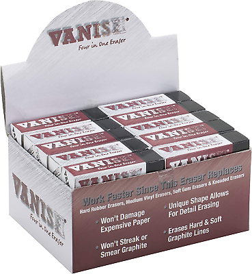 #ad Vanish Artist Eraser 30 Pack – 4 In 1 White Erasers for Art Erases Graphite L $60.99