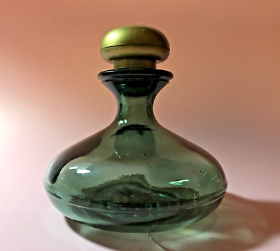 #ad Fabulous Dark Green Art Deco Vintage Avon PERFUME Bottle Gold Screw Top $8.99