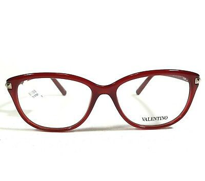 #ad Valentino V2652 613 Eyeglasses Frames Red Gold Studded Square Full Rim 52 15 135 $109.99