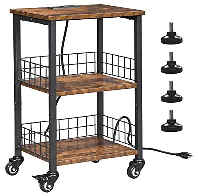#ad Industrial Rolling End Table with Ports Small Side Table on Wheels Rustic Brown $59.37