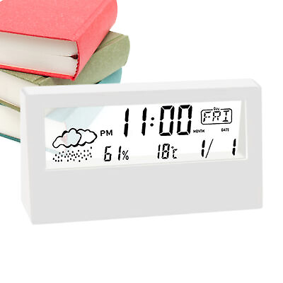 #ad Digital Alarm Clock Creative Nightstand Transparent Desk Clock with Temperature $12.45