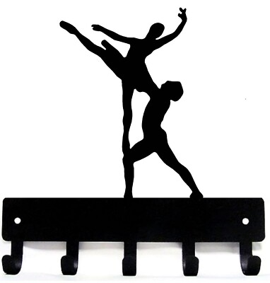 #ad Ballet Dancer Couple Key Rack Holder Large 9quot; Wide Made in USA Wall Decor $21.99