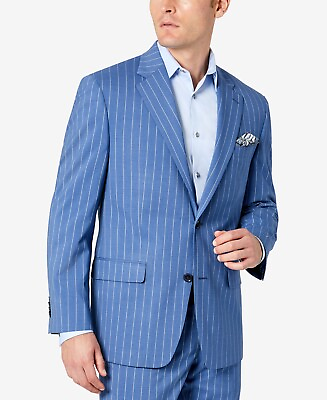 #ad Sean John Men#x27;s Blue Stripe Suit Jacket 36S $23.11