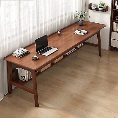 #ad Wood Desk Mid Century Modern Walnut Home Office Writing Computer Desk 63 Inch $728.63
