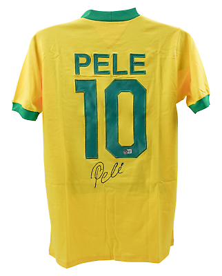 #ad Pele Signed Brazil National Team Home Soccer Jersey #10 Beckett COA $1499.99