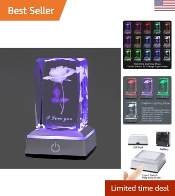 #ad 3D Crystal Nightlight Color Changing Lamp Perfect Gift for Her I Love You $68.99