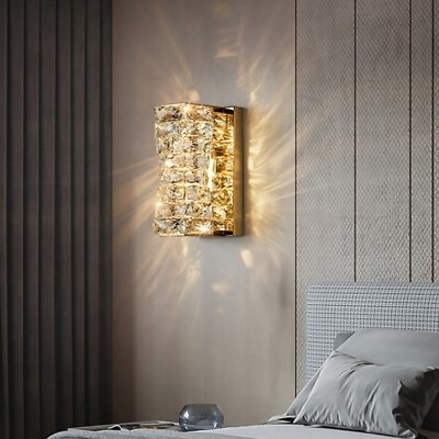 #ad Bedroom Wall Lamp Crystal Wall Light Home Indoor Wall Lights Hallway Wall Sconce AU $135.23