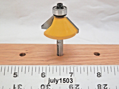 #ad 1 NEW Yonico 1 3 8 D 45° Chamfer Carbide Tip Router Bit 1 4 Shank Bearing y2 $13.90