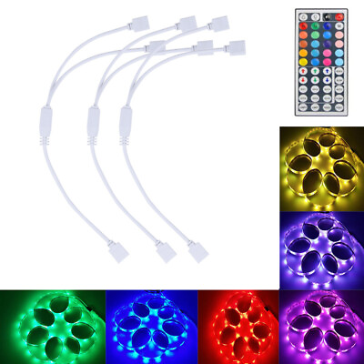 #ad 3PCS Set RGB 1 to 2 LED Strip Remote Controller Bar Cable With 9PCS $8.28