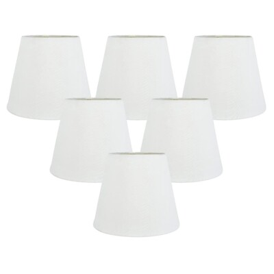 #ad Set of 6 White Fabric Cloth Clip on Chandelier Lamp Shades Replacement for E14 AU $36.99