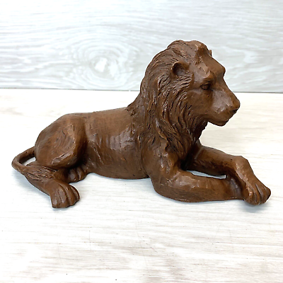 #ad Red Mill MFG Handcrafted Lion Brown Resin Figure Figurine Vintage USA $18.00
