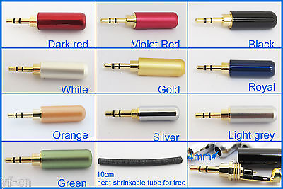 #ad 100xGold 2.5mm 3Pole Stereo Male Repair Headphone Metal Audio Connectors 10color $109.99