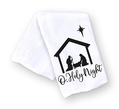 #ad Handmade O Holy Night Merry Christmas Kitchen Towel Christian Religious Man... $22.99