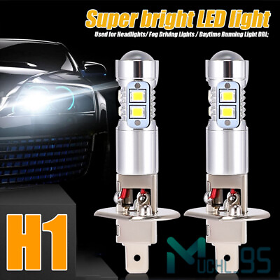 #ad 2x H1 LED Headlight Bulbs Conversion Kit High Low Beam Super Bright 6500K White $12.61