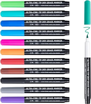 #ad Dry Erase Markers Ultra Fine Tip 0.7mm Low Odor Extra Fine Point Dry E $13.89