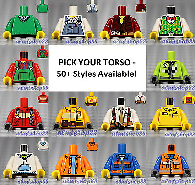 #ad LEGO Torsos CITY Male PICK YOUR STYLE Minifigure Body Parts Vest Jacket A $1.79