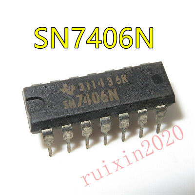 #ad 7406PC SN7406N HEX INVERTER HIGH VOLTAGE OUTPUTS 7406 IC 3 pieces #R2020 $1.42