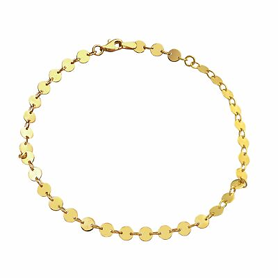 #ad LoveBling 10k .50mm 33 Circle Charm Anklet Adjustable from 9quot; to 10quot; #81 $302.56