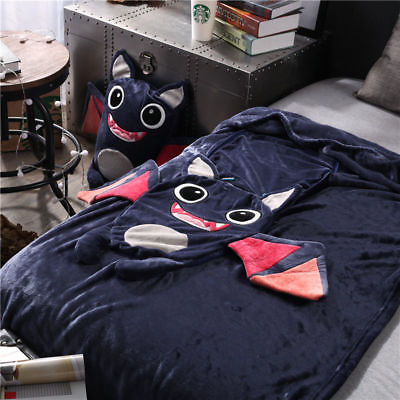 #ad Cartoon Little Stuffed Doll Back Cushion Throw Pillow Blanket Two in One $28.06