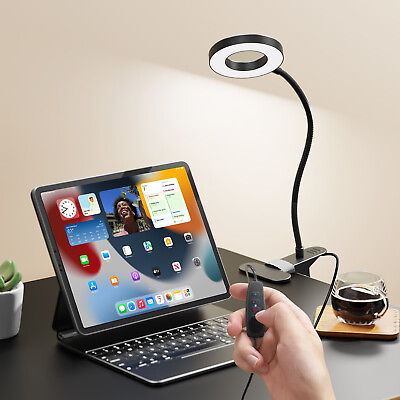 #ad LED Desk Lamp Adjustable Swing Arm Lamp Eye Caring Reading Clip on Desk Light $9.99