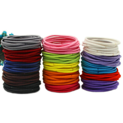 #ad 10pcs Candy Color Girl Ponytail Hair Holder Hair Accessories Thin Rubber Bands $0.99