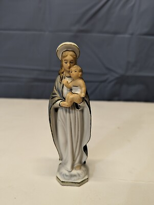 #ad Vintage Madonna and Child Figurine Virgin Mary Baby Jesus Art mart Rare $19.99