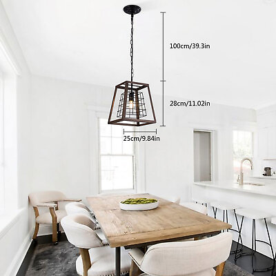 #ad Modern Farmhouse Style Pendant Lamp Attic Living Room Ceiling Light Metal amp; Wood $19.00