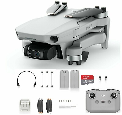 #ad DJI Mini 2 Drone Ready To Fly 2 battery Bundle and Memory Certified Refurbished $339.99