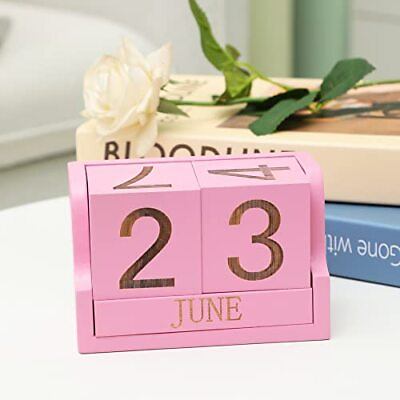 #ad Wooden Desk CalendarDesk Calendar Blocks for TeachersOffice Perpetual Date Bl... $23.13