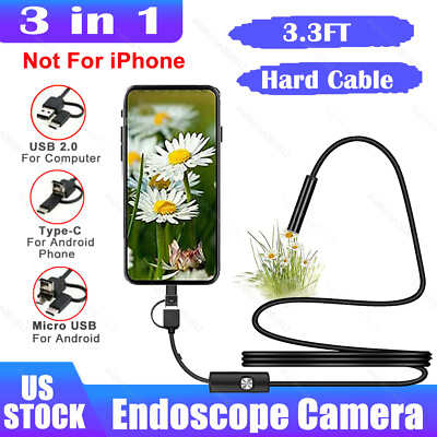 #ad USB Endoscope for OTG Android Phone PC 7mm Borescope Inspection Snake Camera $8.91