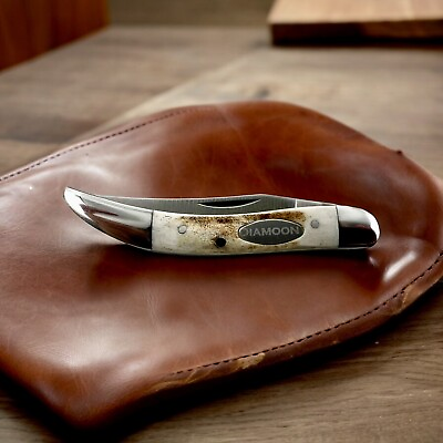 #ad GENUINE STAG HANDLE 3quot; Tiny Folding Pocket Knife 2.5quot; Stainless Blade Toothpick $39.00