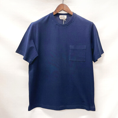 #ad HERMES Short sleeve T shirt 072025HA01LA cotton Navy Marin mens sizeL men#x27;s $414.00