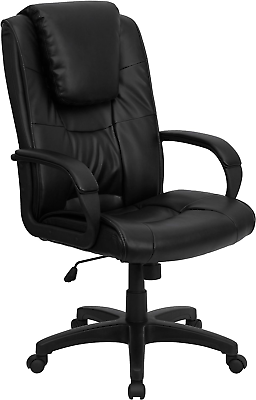 #ad Jessica High Back Black Leathersoft Executive Swivel Office Chair with Oversized $302.99