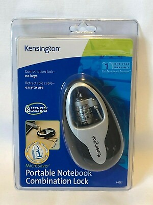 #ad New Kensington Portable Notebook Laptop Combination Security Cable Lock 64087 $11.99
