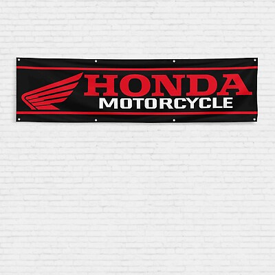 #ad For Honda Motorcycle Enthusiast 2x8 ft Flag HRC Racing Show Wall Decor Banner $17.99