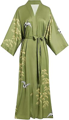 #ad Aensso long silky kimono robes for women lightweight amp; soft floral bridal robe $93.20