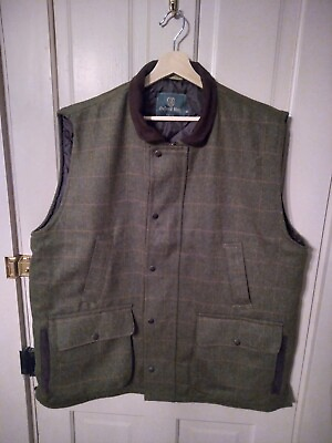 #ad Oxford Blue Tweed Shooting Waistcoat Vest England 3XL XXXL Quilt Lined Sports $89.99