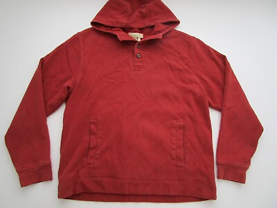 #ad Mens Medium The Territory Ahead red hoodie sweatshirt henley pullover $33.00