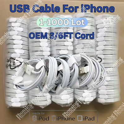 #ad Bulk Lot USB Cable For Apple iPhone 14 13 12 Pro Max XR XS 5 6 8 7 Charger Cord $2.99