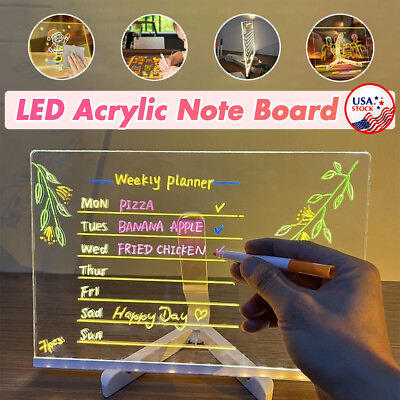#ad LED Message Board Rewritable Note Board Erasable USB Kids Gift With 7 Pens NEW $7.99