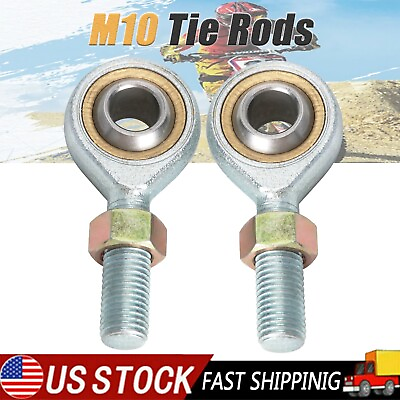 #ad 2x M10 10mm Steering Tie Rod End Ball Joint Bearing For DIY 4 Wheeler ATV Quad $14.86